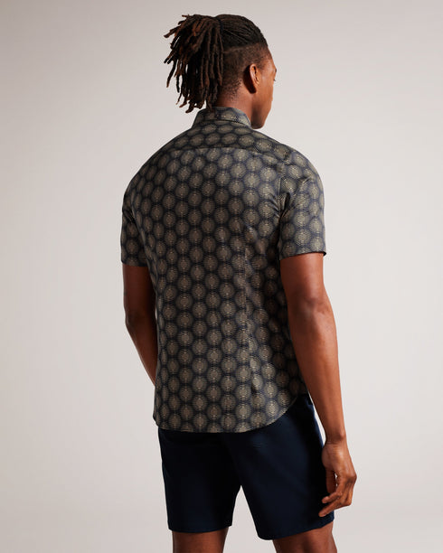 PEARSHO-Shirts-Short Sleeve Circle Geo Shirt- Ted Baker Romania